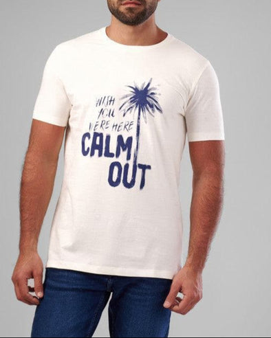 ROUND NECK PRINTED T-SHIRT - WHITE - Dockland
