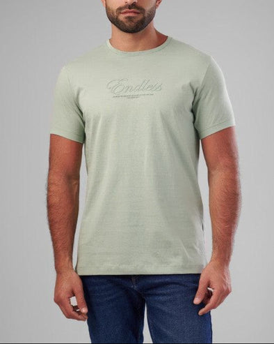 RUBBER-PRINTED ROUND NECK T-SHIRT - MINT - Dockland