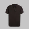 KNIT POLO SHIRT  - BROWN