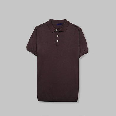 KNIT POLO SHIRT  - BURGUNDY - Dockland