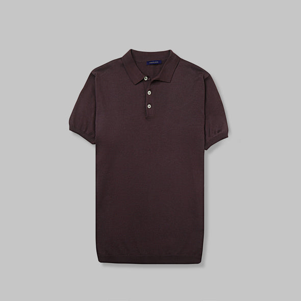 KNIT POLO SHIRT  - BURGUNDY - Dockland