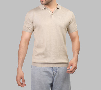 KNIT POLO SHIRT  - KHAKI - Dockland