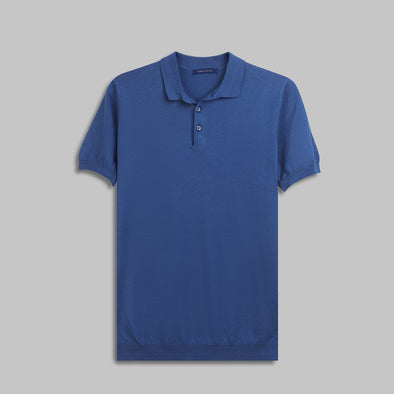 KNIT POLO SHIRT  - NAVY