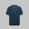 TEXTURED KNIT POLO SHIRT- NAVY - Dockland