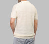 TEXTURED KNIT POLO SHIRT  - OFF WHITE - Dockland