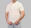 TEXTURE KNITTED POLO - OFF WHITE - Dockland