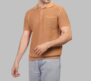 TEXTURED POLO SHIRT - CAMEL - Dockland