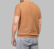 TEXTURED POLO SHIRT - CAMEL - Dockland