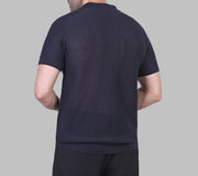 TEXTURED POLO SHIRT - NAVY - Dockland
