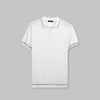CONTRAST KNIT POLO SHIRT  - WHITE - Dockland