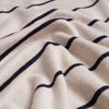 V-Neck Striped Knit Polo - BEIGE - Dockland