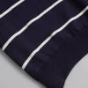 V-Neck Striped Knit Polo - NAVY - Dockland