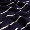 V-Neck Striped Knit Polo - NAVY - Dockland