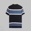 Half Zipper Striped Knitwear Polo   - NAVY - Dockland