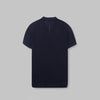 RIBBED KNIT POLO SHIRT- NAVY - Dockland
