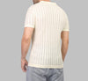 RIBBED KNIT POLO SHIRT - OFF WHITE - Dockland