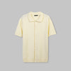 TEXTURED KNIT POLO SHIRT - OFF WHITE - Dockland