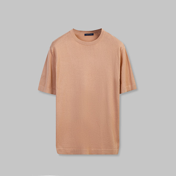 TEXTURED KNIT T-SHIRT -  LIGHT ORANGE - Dockland