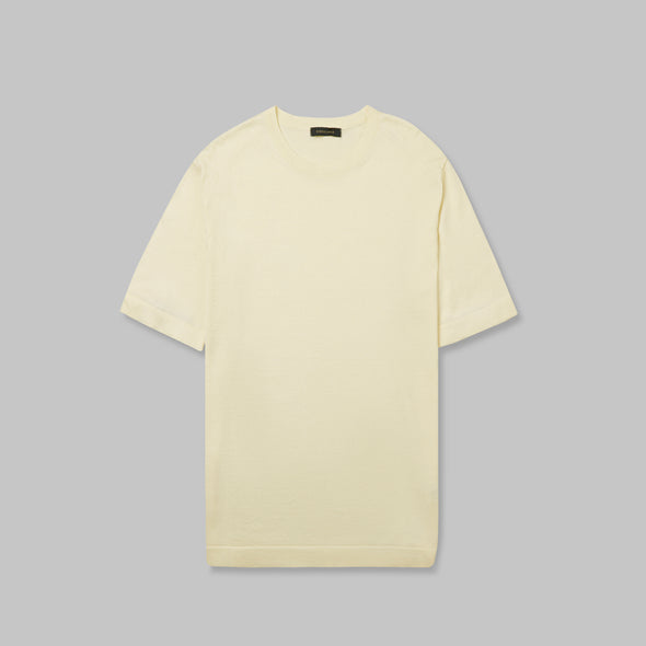 TEXTURED KNIT T-SHIRT -  OFF WHITE - Dockland