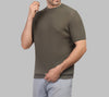 COTTON TEXTURED KNIT T-SHIRT - DARK GREEN - Dockland