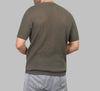 COTTON TEXTURED KNIT T-SHIRT - DARK GREEN - Dockland