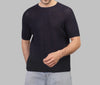 COTTON TEXTURED KNIT T-SHIRT - NAVY - Dockland