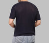 COTTON TEXTURED KNIT T-SHIRT - NAVY - Dockland