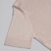 Ribbed Knit Round Neck T-shirt - BEIGE - Dockland