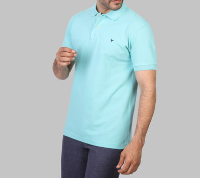 CLASSIC FIT PIQUE POLO SHIRT - AQUA