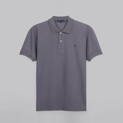CLASSIC FIT PIQUE POLO SHIRT - GREY