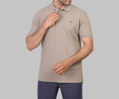 CLASSIC FIT PIQUE POLO SHIRT - KHAKI