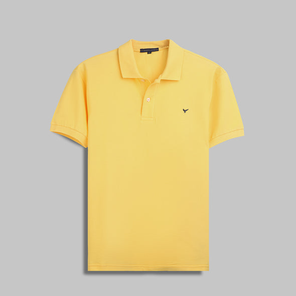 CLASSIC FIT PIQUE POLO SHIRT - LIGHT YELLOW - Dockland