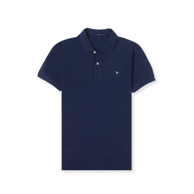 CLASSIC FIT PIQUE POLO SHIRT - NAVY- Available in store
