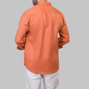 LONG SLEEVE LINEN SHIRT  - HAVANE - Dockland