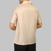 CAMP COLLAR SHORT-SLEEVE SHIRT  - BEIGE - Dockland