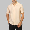 CAMP COLLAR SHORT-SLEEVE SHIRT  - BEIGE - Dockland