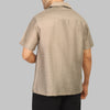 CAMP COLLAR SHORT-SLEEVE SHIRT  - CAFÉ - Dockland