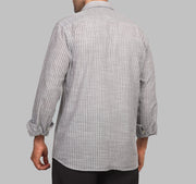 LONG SLEEVE STRIPED SHIRT- GREY - Dockland