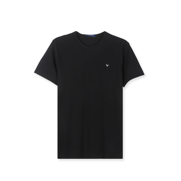 SHORT SLEEVE SLIM T-SHIRT - BLACK