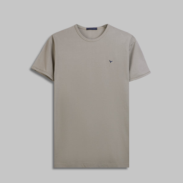 SHORT SLEEVE SLIM T-SHIRT - KHAKI - Dockland