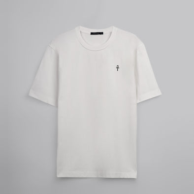 Short-Sleeved Patterned T-Shirt - OFF WHITE- Available in store - Dockland
