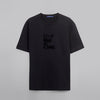 Rubber-Printed Round Neck T-Shirt -BLACK- Available in store - Dockland