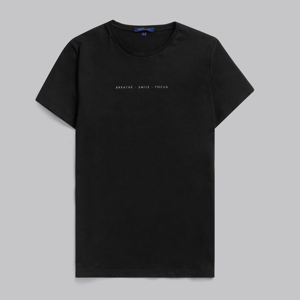 RUBBER-PRINT COTTON T-SHIRT - BLACK