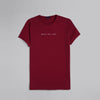 Rubber-Printed Round Neck T-Shirt -WINE - Dockland