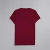 Rubber-Printed Round Neck T-Shirt -WINE - Dockland