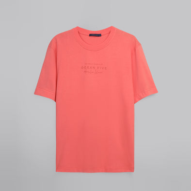 Rubber-Printed Round Neck T-Shirt -MELON- Available in store
