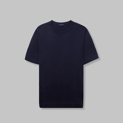 TEXTURED KNIT T-SHIRT -  NAVY - DOCKLAND