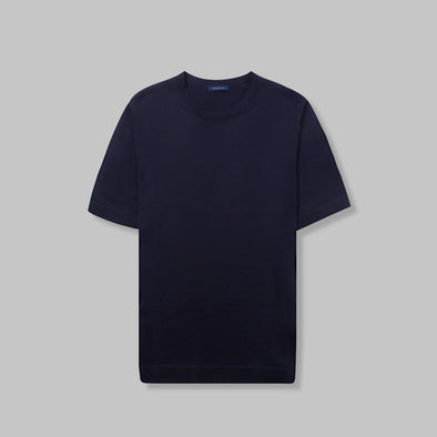 TEXTURED KNIT T-SHIRT -  NAVY - Dockland