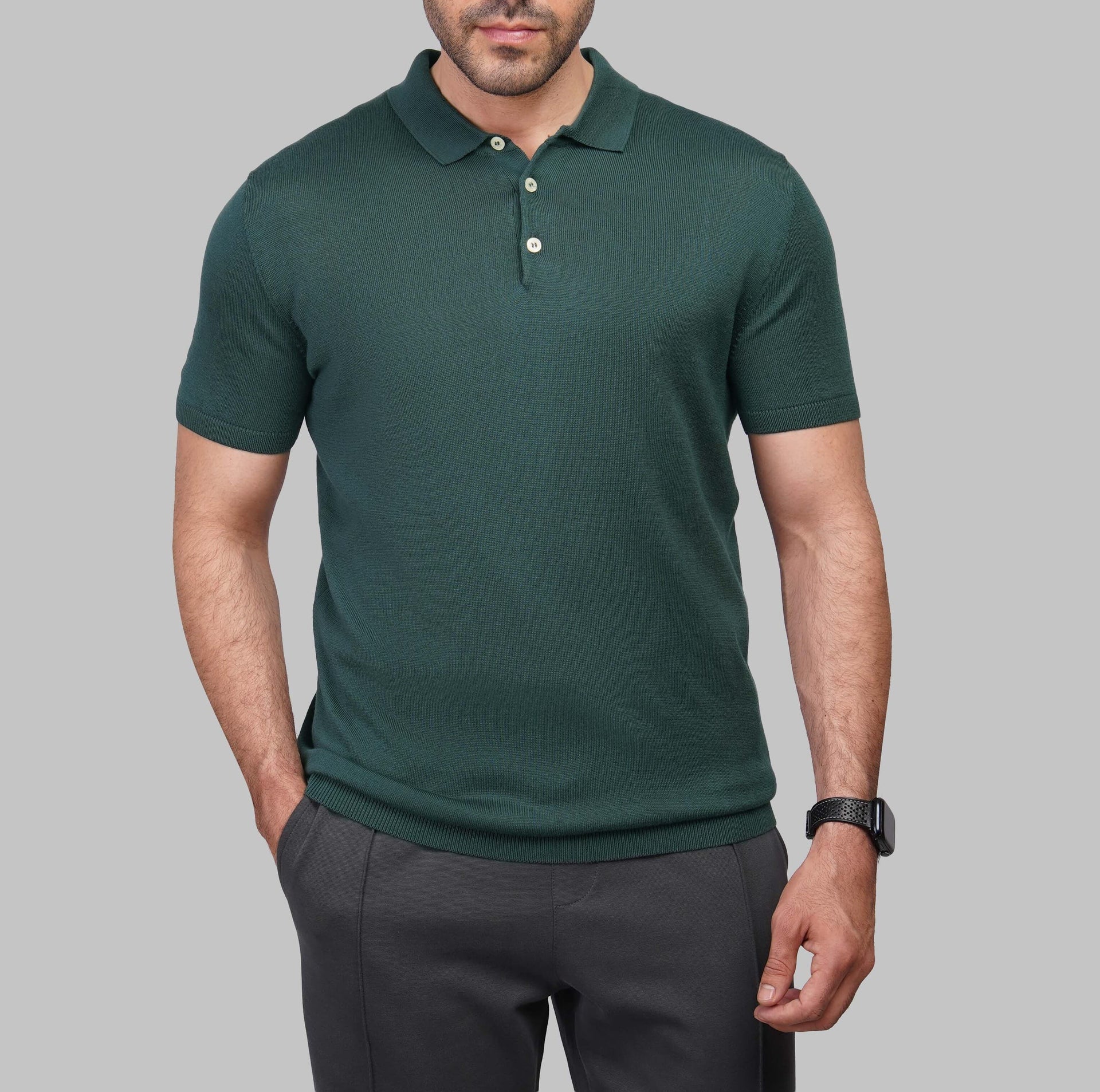 Men's premium knit polo shirt olive Summer 2026 by Dockland Egypt - 
تسوق تيشرت بولو رجالي تريكو اخضر زيتي صيفي من دوكلاند مصر لصيف 2026