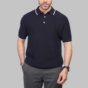 shop Men's tailored knit polo shirt navy Summer 2026 by Dockland Egypt - تسوق تيشرت بولو رجالي تريكو صيفي نيفي من دوكلاند مصر لصيف 2026 